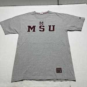 Vintage Mississippi State University T Shirt Mens Size L MSU Bulldogs Spell Out - Picture 1 of 11