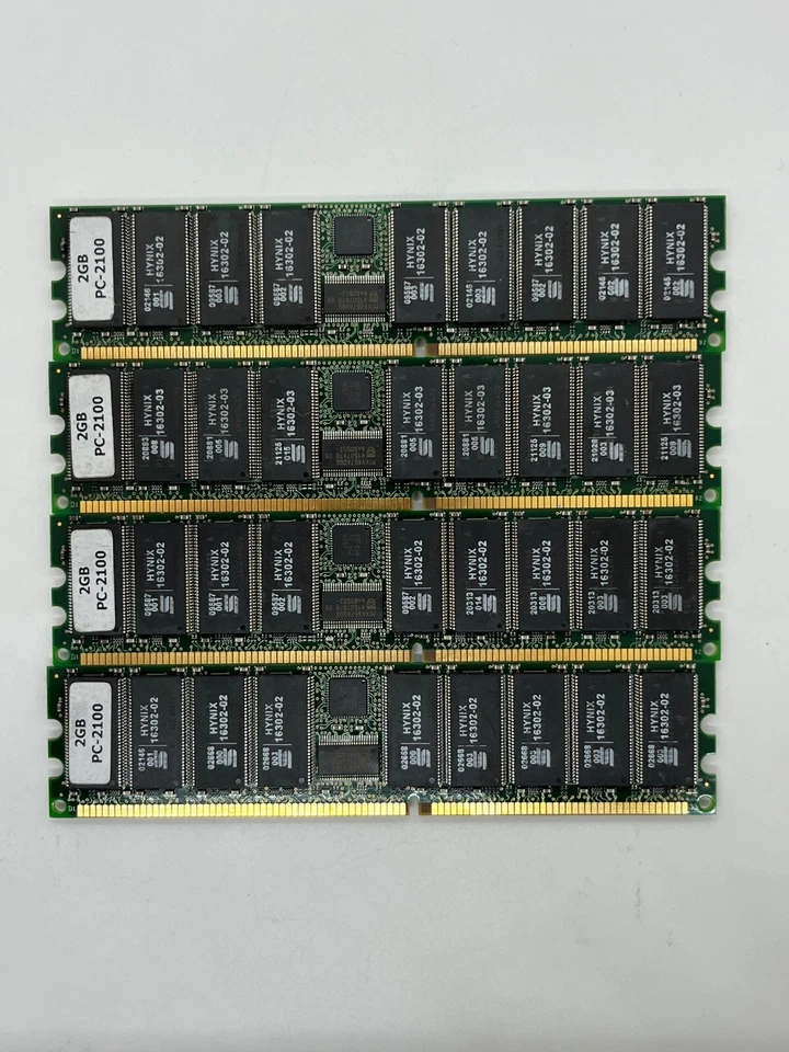 8GB KIT 4X 2GB PC  DDR DDR1  PC2100R  266MHZ 2100 266  184PIN ECC-REG RDIMM  - Image 1 of 1