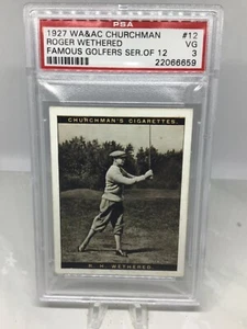 1927 Churchman Famous Golfer Large #12 Roger Wethered PSA 3 - Picture 1 of 2