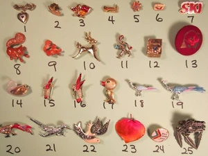 CHOICE Vintage Metal BROOCH Lapel Pin BIRDS Reno SQUIRREL Swan [h4u] - Picture 1 of 26