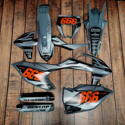 Plásticos + gráficos KTM 2017 2018 2019 XC-W XCF-W EXC EXC-F número de carrera personalizado Foto 1 de 4