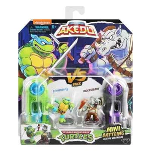 Akedo Teenage Mutant Ninja Turtles Leonardo vs Rocksteady Mini Figur Set - 2 Stück - Bild 1 von 4