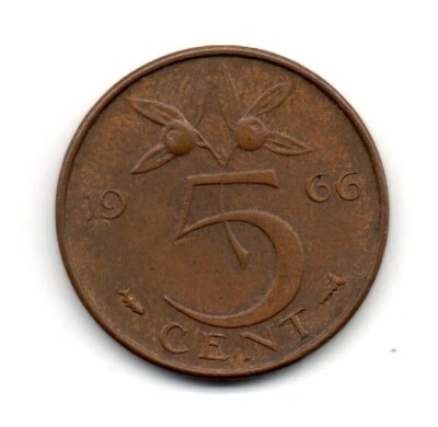 Netherlands 1966, Juliana koningen der Nederlanden, 5 cents - Image 1 of 2