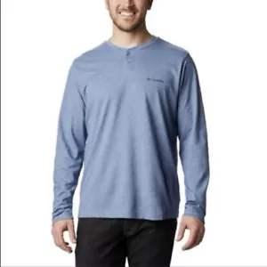 Columbia Men's Blue Thistletown Park Henley Long Sleeve Shirt XL - Picture 1 of 7