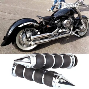 For Yamaha Dragstar XVS250 650 1100 Motorcycle 7/8" Handlebar Chrome Hand Grips - Picture 1 of 7