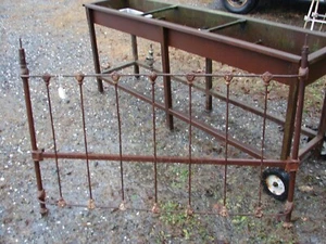 Antique Brass & Iron Bowed Footboard ONLY Needs Brass - SEE PHOTOS - #18 - Picture 1 of 3