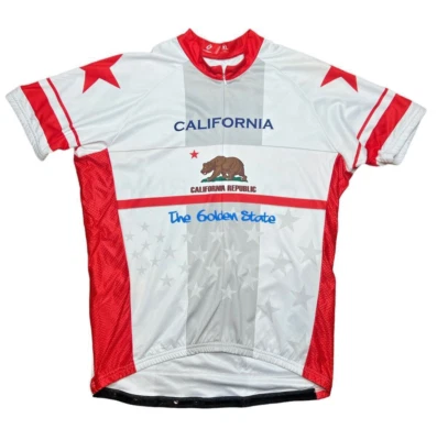 Camiseta deportiva de ciclismo Scudo California Republic The Golden State para hombre XL 1/4 cremallera Foto 1 de 4