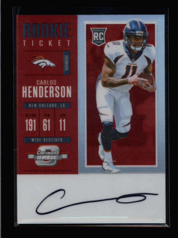 CARLOS HENDERSON 2017 CONTENDERS OPTIC ROOKIE RED PRIZM AUTOGRAPH AUTO /75 AN931 - Image 1 of 1