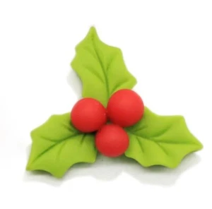 5 Christmas Holly Resin Cabochon Embellishments Hair Bow A16-15 Aussie Seller - Picture 1 of 2