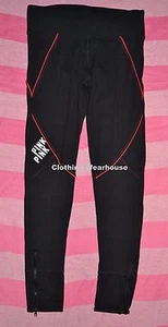 VICTORIA'S SECRET PINK Ultimate Yoga Leggings Pants Black Red Zipper White S - Picture 1 of 4