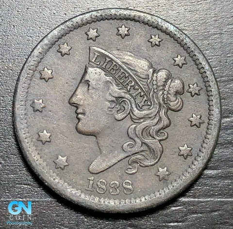 1838 Coronet Head Large Cent #K4162 Cover
