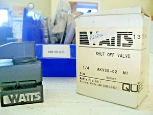 Watts Shut Off Valve 1375106 size 1/4  #  AKV35-02 M1 max psi 300   - Picture 1 of 4