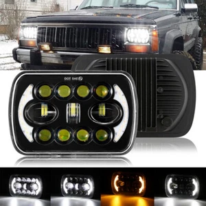 1PC 5X7" 7x6" LED Headlight For 1986-1995 Jeep Wrangler YJ 1984-2001 Cherokee XJ - Picture 1 of 12