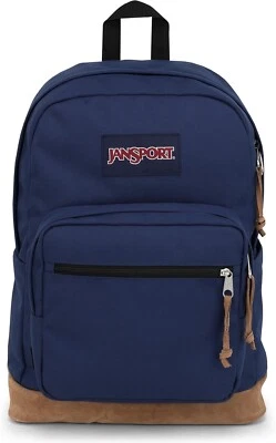 JanSport Right Pack 背包 - 耐用背包 带衬垫 15 英寸海军蓝 全新 — 第 1/4 张图片