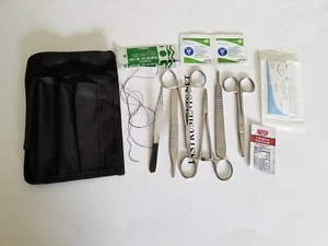 Army-Surgical-Kit-Sutures-Scalpel-Hemostats- Military-First-Aid Kit - Picture 1 of 6