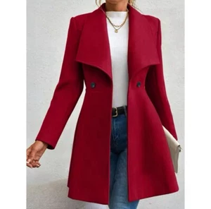 Mia Muse Women’s Winter Coat Solid Color Long Sleeve Button Up - Picture 1 of 3