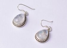925 Sterling Silver Moonstone Gemstone Hand Crafted Earrings Anniversary Gift ES
