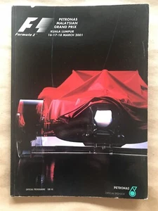 Programa Fórmula Uno Gran Premio Malasia 2001 programa oficial de la FIA - Imagen 1 de 2