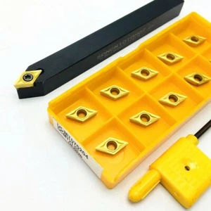62.5° SDNCN 1010H07 10mm CNC Lathe Neutral Turning Tool Holder + DCMT070204 - Picture 1 of 8