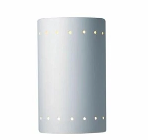 Justice Design Leonidas 5.75" 1-Light Paintable Ceramic Bisque Closed Top Sconce - Picture 1 of 7