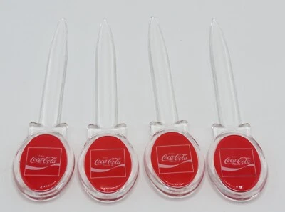 lot of 4 Coca-Cola Letter Opener Acrylic Plastic 1980's NOS - Image 1 of 4