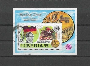 LIBERIA , 1973 , 72 0LYMPICS GOLD WINNERS  , SOUVENIR SHEET ,  PERF  , USED - Picture 1 of 1