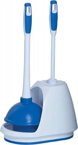 Mr. Clean Turbo Plunger and Bowl Brush Caddy Set, Toilet 1-Pack, Blue/White - Picture 1 of 7