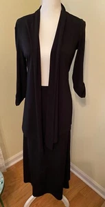 Renuar Black Skirt Set Soft Jacket Sz Small Wrinkle free fabric Made in Canada - Picture 1 of 6