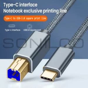 Sonilco USB-C to USB-B 3.0 Cable Nylon Epson HP Canon Brother Printer Scanner - Picture 1 of 12