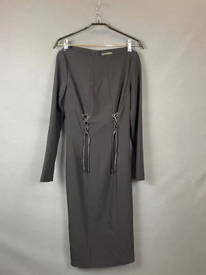 Vestido midi de encaje estilo corsé Plein Sud para mujer talla 38 negro viscosa manga larga Foto 1 de 4