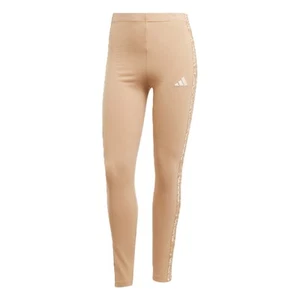 Adidas Essential Animalier Leggings Donna in Cotone Sportivi Slim Beige Strisce - Picture 1 of 6