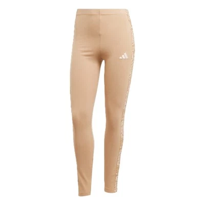Leggings ADIDAS Essentiels Animaliers Femme En Coton Sportifs Slim Beige Rayures - Photo 1/4