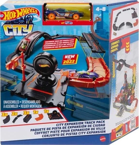 Hot Wheels Toy Car Track Set Pack, 10 Track-Building Parts with City Square,... - Picture 1 of 7