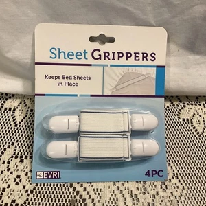 4pcs Garter Style Elastic Bed Sheet Grippers Garter Fastener Straps with - Picture 1 of 2