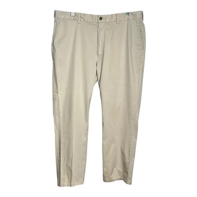Peter Millar Mens Chino Pants Beige Flat Front Size 36x26 Cotton Silk Elastane - Image 1 of 4