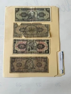 Lot of 4 Vintage Ecuador Banknotes – 10 to 100 Sucres – Obsolete Pre-Dollar - Picture 1 of 1