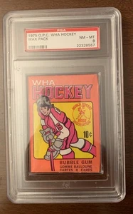 1975 O-Pee-Chee WHA-PSA 8 NM-MT-Authentic Unopened-10 cent Hockey Wax Pack Cards - Picture 1 of 4