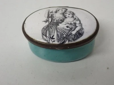 Tolle antike emaillierte Pillendose oder Tabatiere aus der Biedermeierzeit - Bild 1 von 4