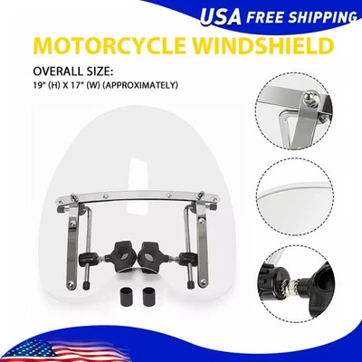 Parabrisas transparente grande para Honda Magna Shadow Spirit Sabre 600 750 1100 19"x17" Foto 1 de 4