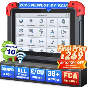XTOOL D7 V2.0 Bidirectional Full System OBD2 Car Diagnostic Scanner Key Coding - Picture 1 of 11