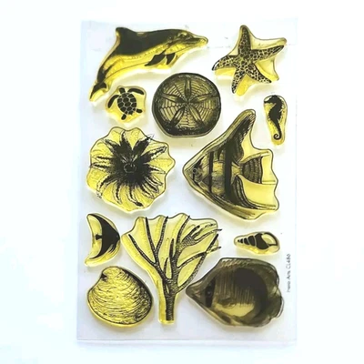 Estampillas transparentes Ocean Life Hero Arts CL486 peces delfines arena dólar coral mar um118 Foto 1 de 3