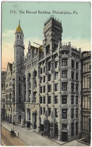 The Record Building, Philadelphia, PA Antique Postcard Posted 1913 - Picture 1 of 2