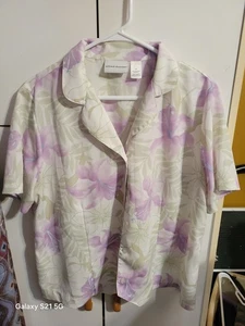 Womens Alfred Dunner Size 14 Button Up Collared Blouse - Picture 1 of 3