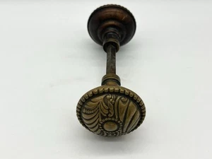 Antique Corbin Roanoke Bronze or Brass Door Knobs with Spindle - Picture 1 of 13