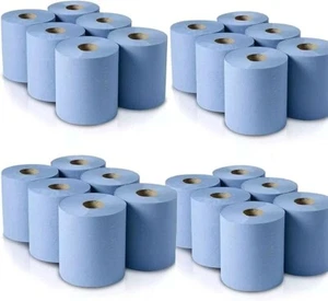 24 x 50m Hand Towels Rolls 2 Ply Centre Feed Wipes Embossed Tissue - Picture 1 of 1
