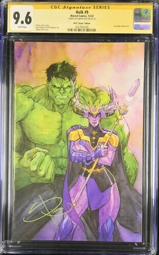 HULK #9 CVR-F SABINE RICH EXCLUSIVE VIRGIN VARIANT SIGNED BY SABINE RICH CGC 9.6 - Image 1 of 2