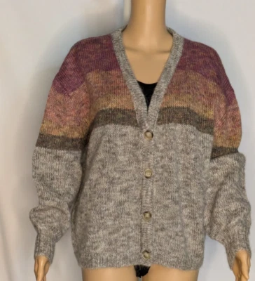 Cárdigan Sundry Pequeño Gran Tamaño Lana/Cachemira Suéter Verde Botón Nuevo con Etiquetas S Foto 1 de 4