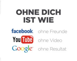 Poster OHNE DICH IST WIE ... Facebook ohne Freunde 50x40cm NEU z283 - Imagen 1 de 1