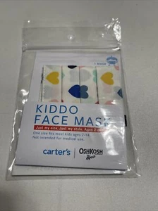 Kiddo Face Mask Hearts Washable Cloth Mask 1 Pack Washable Carter’s Osh Kosh - Picture 1 of 2