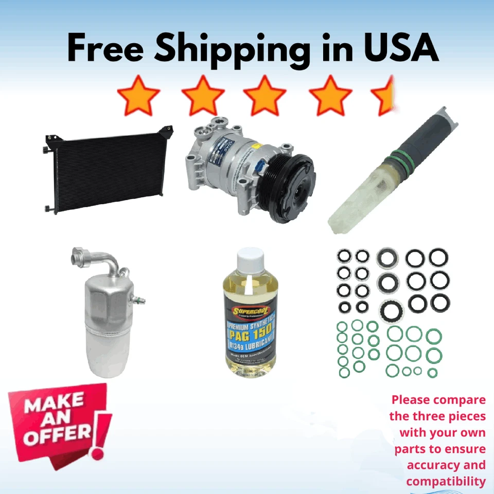 Compressor, Condenser & DRIERS A/C Fit Chevrolet Silverado 2500 HD 2001 - Image 1 of 1